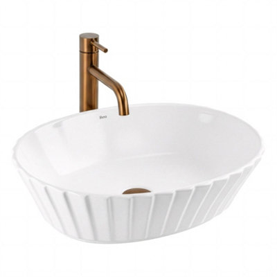 Countertop Washbasin Rea Samanta WhiteCeramic from B&Q