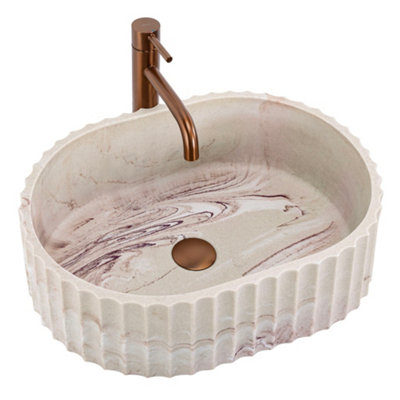 Countertop Washbasin Rea Margaret Gio BeigeStone ImitationArtificial Stone from B&Q