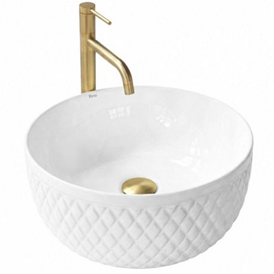 Countertop Washbasin Rea Galaxy WhiteCeramic from B&Q