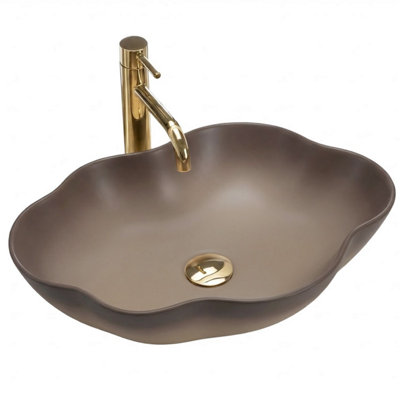 Countertop Washbasin Rea Pearl Ombre 48 BeigeCeramic from B&Q
