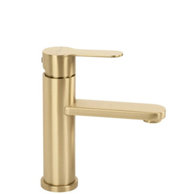 Washbasin Faucet Rea Arcos Low Brush Gold 9,8X20X18,5Cm from B&Q