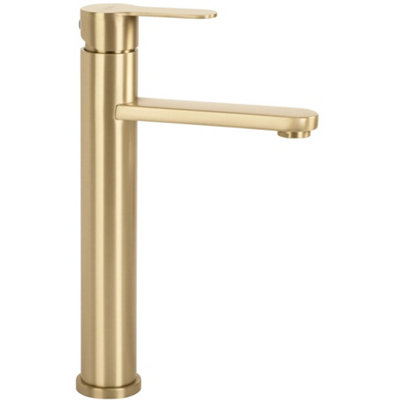 Washbasin Faucet Rea Arcos High Brush Gold 11,7X20X29Cm from B&Q