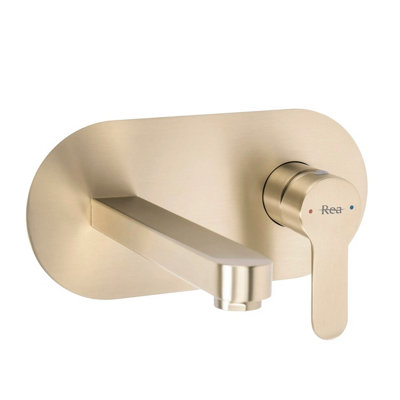 Concealed Washbasin Faucet Rea Arcos Brush Gold 18X20X10Cm from B&Q