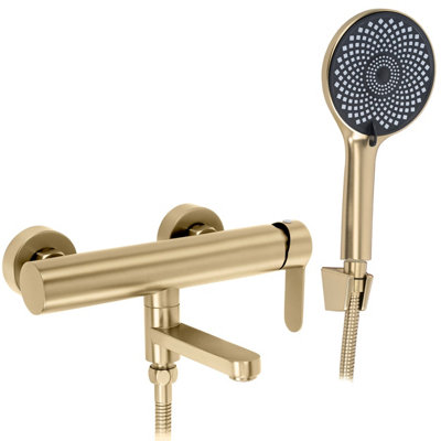 Bathtub Faucet Rea Arcos Brush Gold 15X20X20Cm from B&Q