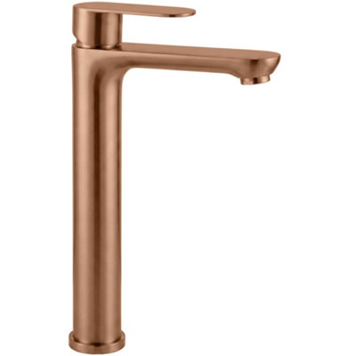 B&Q - Washbasin Faucet  Logan High Brush Copper 11,5X20X29,5Cm