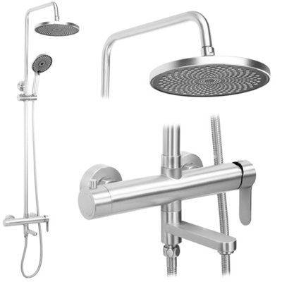 Shower Set Rea Arcos Brush Nickel 15X15X134Cm from B&Q