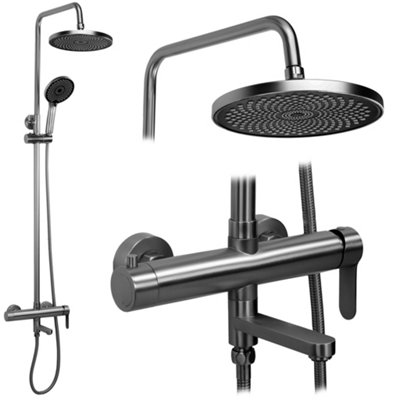 Shower Set Rea Arcos Titanium 15X15X134Cm from B&Q