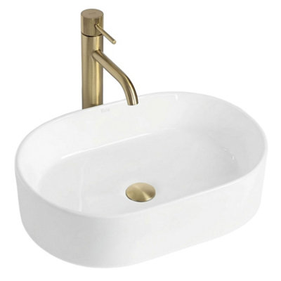 Countertop Washbasin Rea Nadia 46 WhiteOval from B&Q