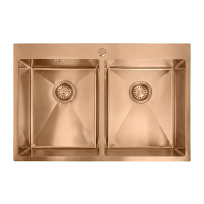 Stainless Steel Sink Rea Joel Brush Copper 83X55X22,5Cm from B&Q