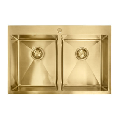 Stainless Steel Sink Rea Joel Brush Gold 83X55X22,5Cm from B&Q