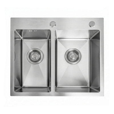 Stainless Steel Sink Rea Toby Brush Steel 56X48X21Cm from B&Q