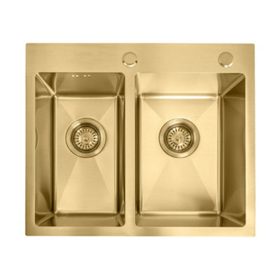 Stainless Steel Sink Rea Toby Brush Gold 56X48X21Cm from B&Q