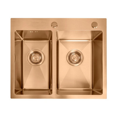 Stainless Steel Sink Rea Toby Brush Copper 56X48X21Cm from B&Q