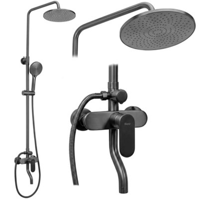 B&Q - Shower Set  Drop Titanium 15X15X145Cm