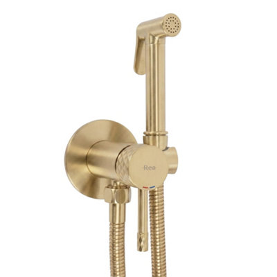 Bidet Faucet Rea Loop Lungo Diamond Brush Gold from B&Q