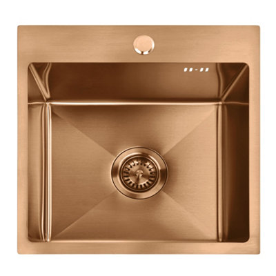 Kitchen Sink Rea Leo 40 Brush Copper + Faucet Fresh Bc from B&Q