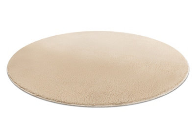 RugsX Modern Washing Carpet Lindo Circle BeigeAnti-SlipShaggy  Circle 100 Cm from B&Q