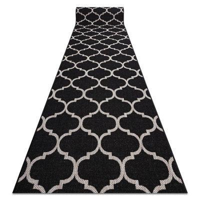 RugsX Runner Sizal Floorlux Design 20608 Moroccan Trellis Black / Silver 70  70X130 Cm from B&Q