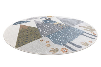 RugsX Carpet Bono 8275 Circle Lama Cream / Light Grey  Circle 120 Cm from B&Q