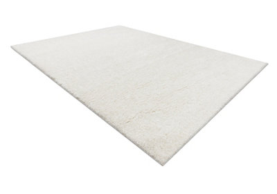 RugsX Carpet Buenos 7001 Shaggy PlainSingle Color White  60X100 Cm from B&Q