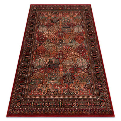 RugsX Wool Carpet Kashqai 4309 300 OrientalFrame Claret  120X170 Cm from B&Q