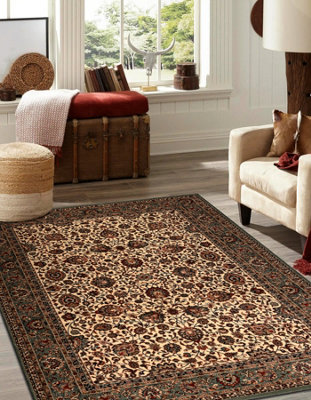 RugsX Wool Carpet Kashqai 4362 101 Ornament Beige / Green   160X240 Cm from B&Q