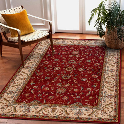 RugsX Wool Carpet Omega Aries Flowers Ruby 100X150 Cm from B&Q