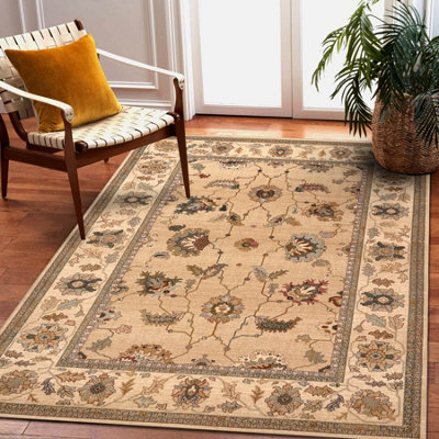 RugsX Wool Carpet Polonia Loare Frame Cream 135X200 Cm from B&Q