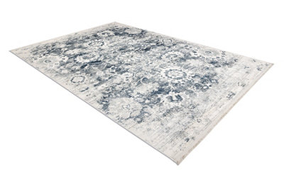 RugsX Distin 0822A Navy Blue / Blue / White Modern CarpetRosetteVintage  80X150 Cm from B&Q