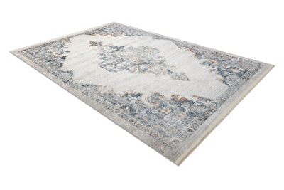 RugsX Distin 0826A White / Blue / Light Green Modern CarpetOrnamentVint  140X190 Cm from B&Q