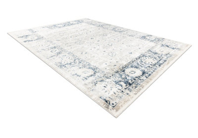 RugsX Distin 0843A White / Navy Blue / Blue Modern CarpetOrnamentFrame 120X170 Cm from B&Q