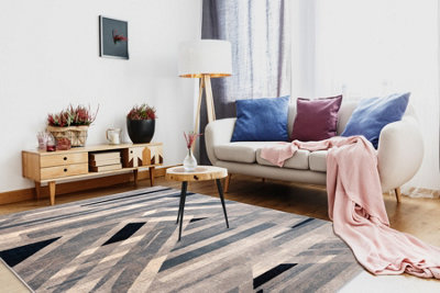 RugsX Carpet Wool Nain Geometric 7706/51655 Beige / Blue  200X300 Cm from B&Q
