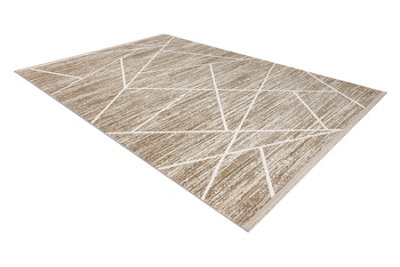 RugsX Modern Carpet Duke 51557 Beige / CreamGeometricStructuredVery S  180X270 Cm from B&Q