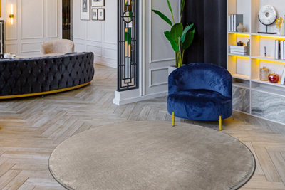 RugsX Carpet Visco Circle Silver 3 PlushImitation Of Rabbit Fur  Circle 160 Cm from B&Q
