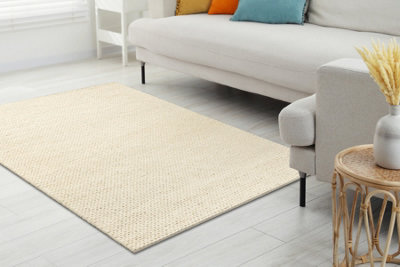 RugsX Wool Carpet Tahar 99004B CreamHand-Woven LoopUniform  200X290 Cm from B&Q