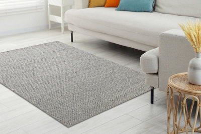 RugsX Wool Carpet Tahar 99004G GreyHand-Woven LoopUniform  200X290 Cm from B&Q