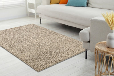 RugsX Wool Carpet Tahar 99005C BeigeHand-Woven LoopUniform  200X290 Cm from B&Q
