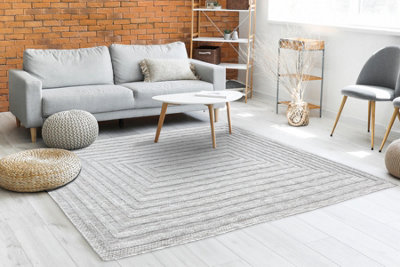 RugsX Carpet Santo Sisal 0999 Geometric Grey   200X290 Cm from B&Q