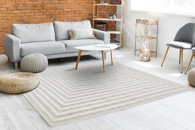 RugsX Carpet Santo Sisal 0999 Geometric White  160X220 Cm from B&Q