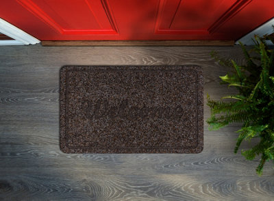 RugsX Doormat Welcome 7097 AntislipOutdoorIndoorBrown  50X80 Cm from B&Q