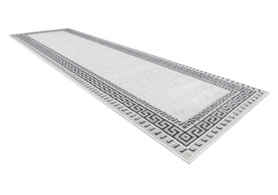 RugsX CarpetRunner Allure 1960 Greek KeyFrameStructuralStylishGlamour White 70X300 Cm from B&Q