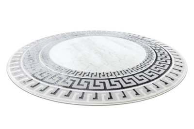 RugsX Carpet Allure 1960 CircleGreek KeyFrameStructuralStylishGlamour White Circle 150 Cm from B&Q