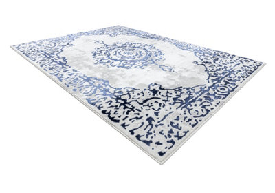 RugsX Carpet Allure 1961 OrnamentFrameStructuralStylishGlamour White Blue 200X290 Cm from B&Q
