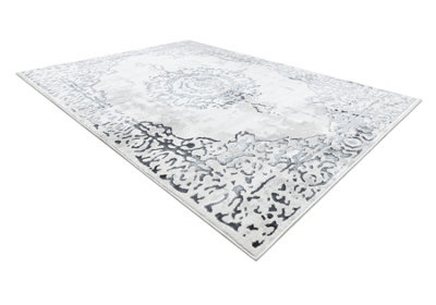 RugsX Carpet Allure 1961 OrnamentFrameStructuralStylishGlamour White Grey 140X190 Cm from B&Q