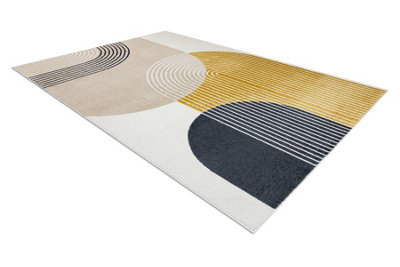RugsX Carpet Fusion 0240 Cream YellowGeometricModernAbstract 200X290 Cm from B&Q
