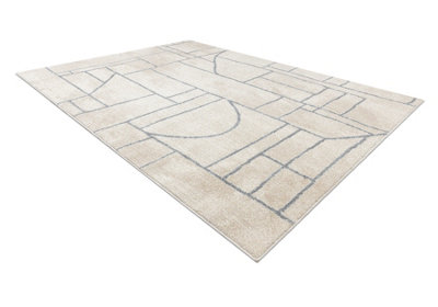 RugsX Carpet Fusion 0806 Cream Light GreyGeometricModernAbstract 280X370 Cm from B&Q