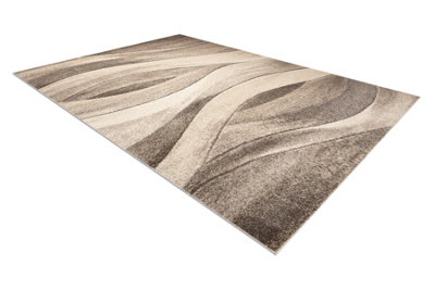 RugsX Carpet Fusion 1617 Beige CreamWavesModernAbstract 140X190 Cm from B&Q
