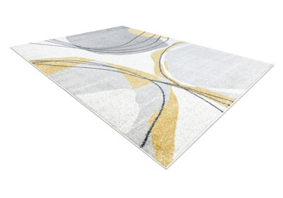 RugsX Carpet Fusion 5868 White YellowLinesModernAbstract 280X370 Cm from B&Q