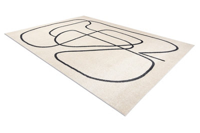 RugsX Carpet Fusion 8297 Cream Dark GreyLinesModernAbstract 200X290 Cm from B&Q