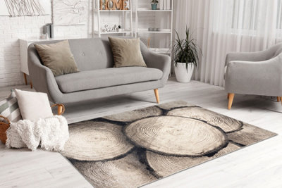 RugsX Carpet Fusion 9612 Cream BeigeTree WoodModernAbstract 180X270 Cm from B&Q